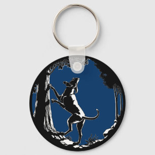 Llavero Hound Dog Keychain Hunting Dog Art Keychain