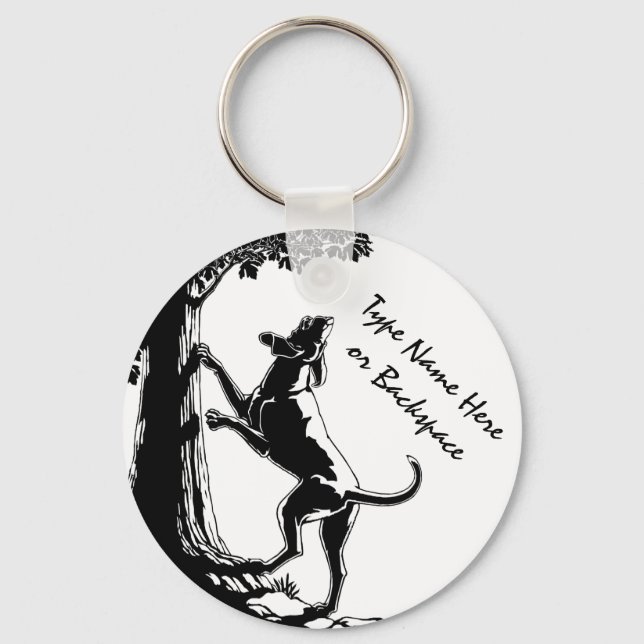 Llavero Hound Dog Keychain Hunting Dog Art Keychain (Anverso)