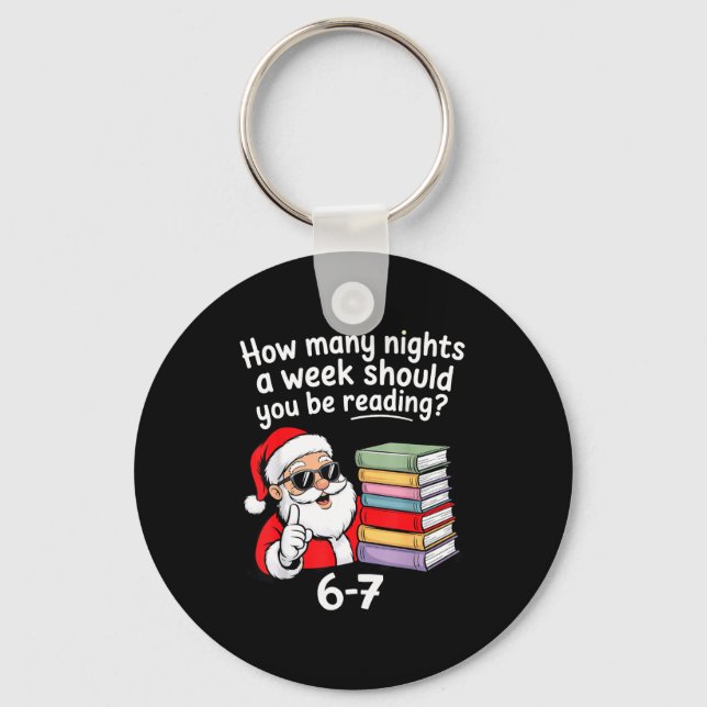 Llavero How Many Nights Reading Teacher 67 Christmas Six S (Anverso)
