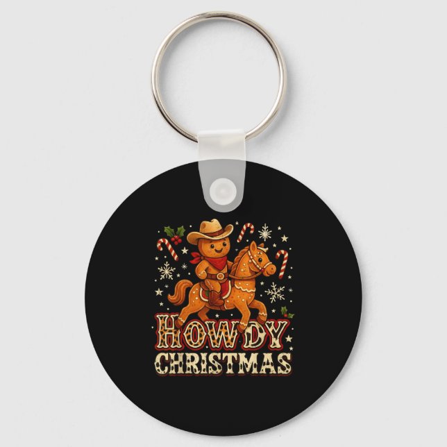 Llavero Howdy Christmas Cowboy Gingerbread Design  (Anverso)