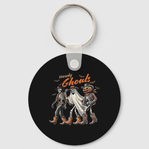 Llavero Howdy Ghouls Skeleton Cowboy Western Rodeo Hallowe