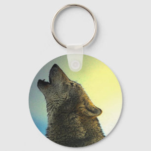 Llavero Howling Wolf at Sunset