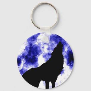 Llavero Howling Wolf en la luna