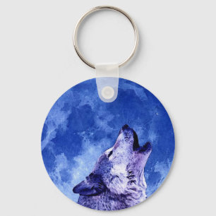 Llavero Howling Wolf en la luna