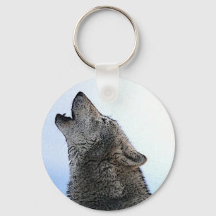 Llavero Howling Wolf in Snow