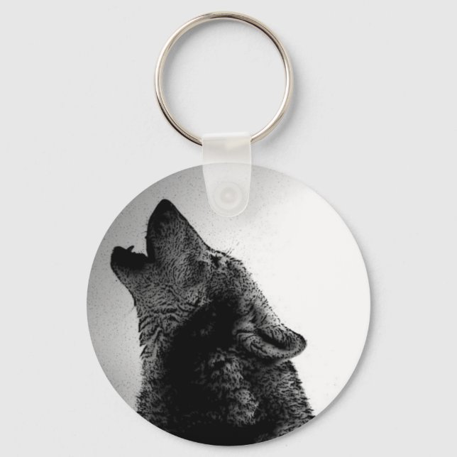 Llavero Howling Wolf in Snow (Anverso)