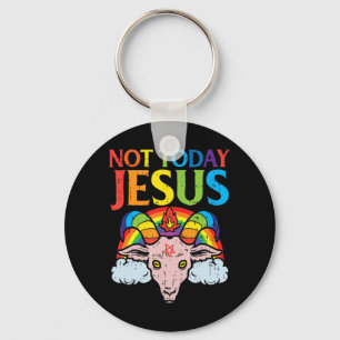Llavero Hoy no Jesucristo Gato Satánico Arcoiris Satanis