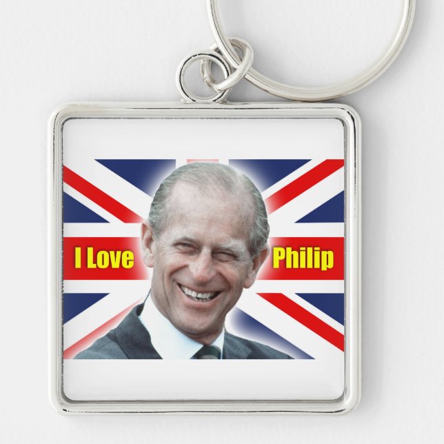 Llavero HRH Duke de Einburgh - Amo a Philip (Frente)