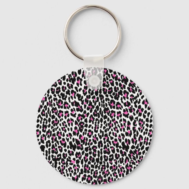 Llavero huella de leopardo rosa (Anverso)