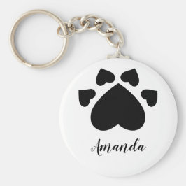 Llavero Huella Monogramada de Corazón de Cachorro