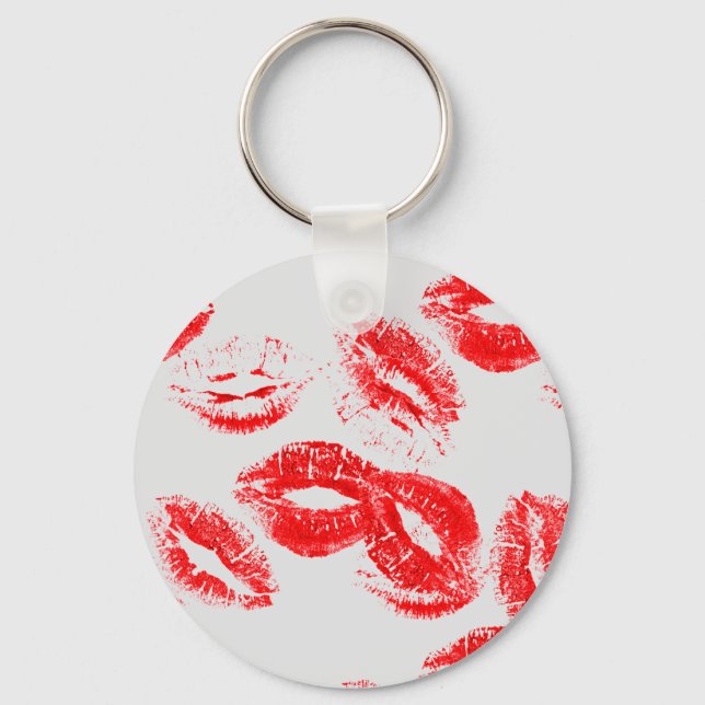 Llavero Huellas de Labial Rojo (Anverso)
