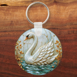Llavero Huesos de manteca de cisne de vidrio manchado #1