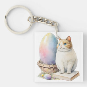 Llavero Huevo de Pascua Gato Feliz Día de Pascua, Gato de