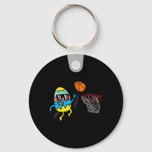 Llavero Huevo de Pascua Jugando Baloncesto Cute Deportes H