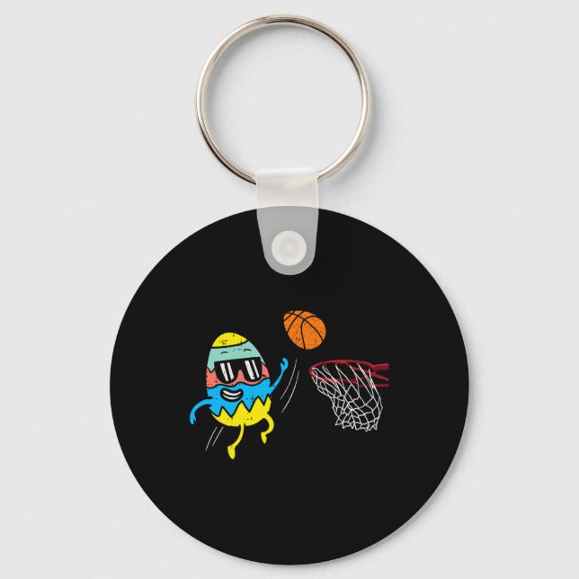 Llavero Huevo de Pascua Jugando Baloncesto Cute Deportes H (Anverso)