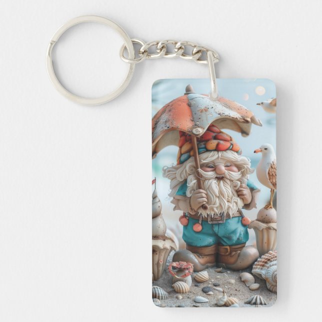 Llavero Huevo de playa con un paraguas (Frente)