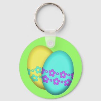 Llavero Huevos De Pascua Con Flores