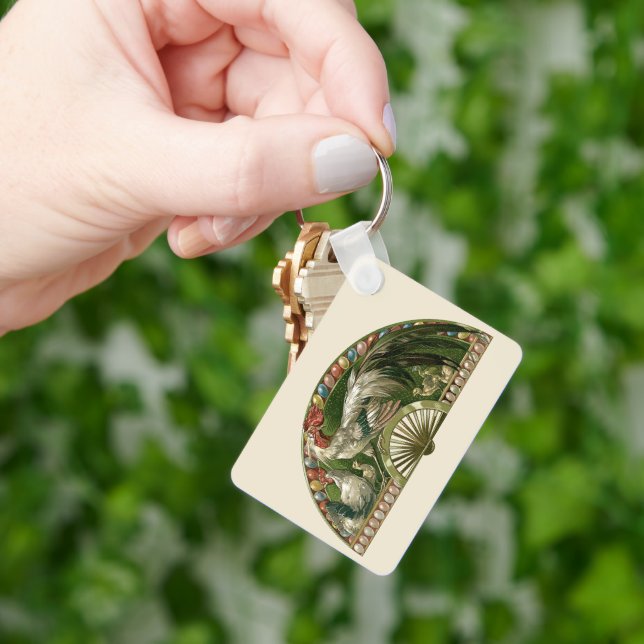 Llavero Huevos de Pascua con Pollos, Arte Antiguo Modernis (Mano)