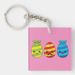 Llavero Huevos de Pascua de Kawaii con cintas