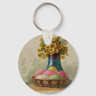 Llavero Huevos Flores Canasta Pascua Antiguo