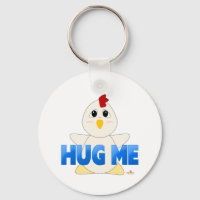 Huggable White Chicken Blue Hug Me