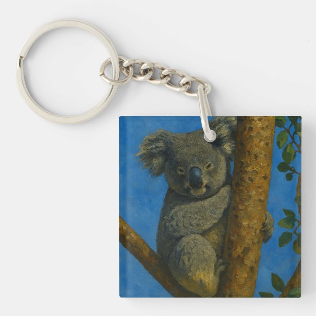 Llavero Hugger de árbol - Koala en el dosel forestal (Frente)