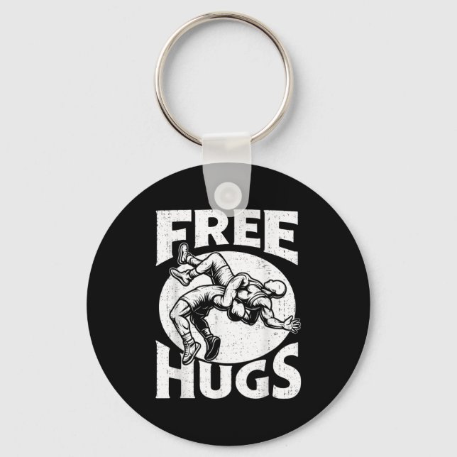 Llavero Hugs Funny Wrestling Humor Wrestler Wrestle Men Wo (Anverso)