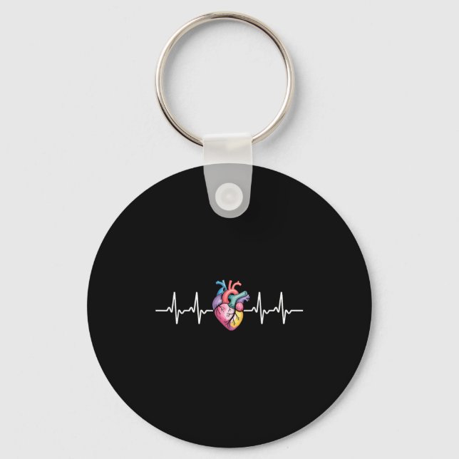 Llavero Human Heartbeat Ecg Cardiology Anatomical Medical  (Anverso)