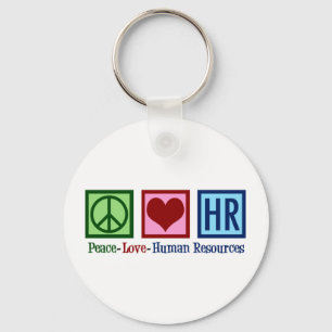 Llavero Human Resources Peace Love HR Office Rep