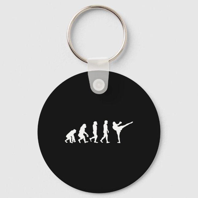 Llavero Humano Divertido Simio Gorila Evolución Karate Box (Anverso)
