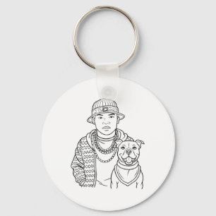 Llavero Humano-perro Duo Tattoo estilo de uso callejero de