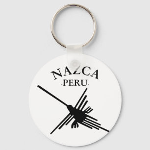 Llavero Hummingbird Nazca Peru con texto curvo