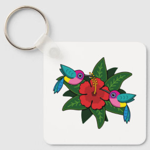 Llavero Hummingbirds tierno en el Personalizado de flores 