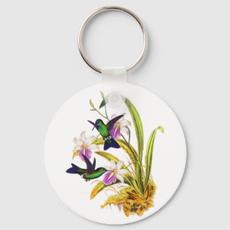 Llavero Hummingbirds y Orquídeas Púrpura