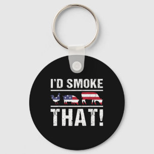 Llavero Humo De Humo Que Bbq Bandera Estadounidense - Perd