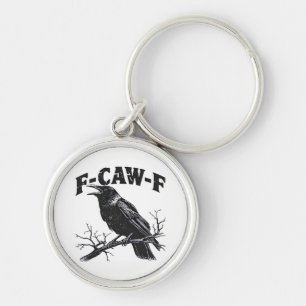 Llavero Humor de Cuervo Gótico F-Caw-F Divertido Esencial