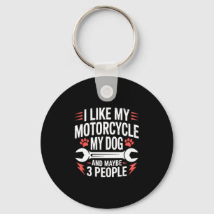 Llavero Humor de Dueño de Perro en Motocicleta