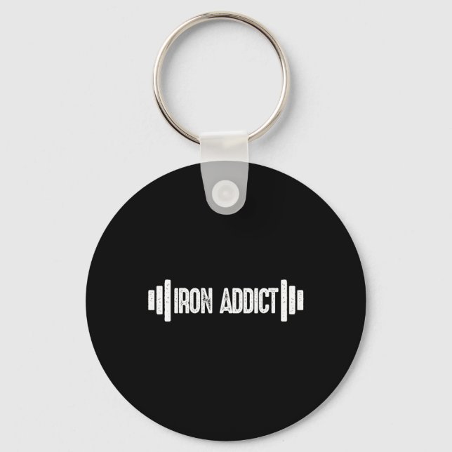 Llavero Humor de gimnasio de Iron Addict (Anverso)