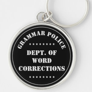 Llavero Humor de la policía gramatical Texto blanco