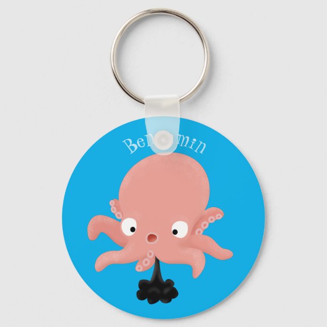 Llavero Humor de personalizado de pulpo de bebé de color r (Anverso)