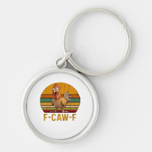 Llavero Humor de pollo F-Caw-F esencial minimalista limpio