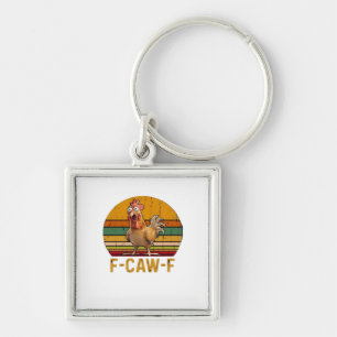 Llavero Humor de pollo F-Caw-F esencial minimalista limpio