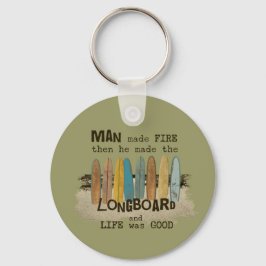 Llavero Humor de surf de hombre madrugador con palangres