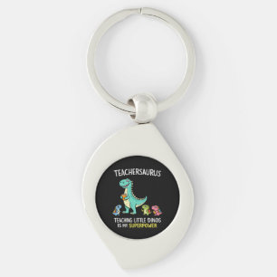 Llavero Humor de Teachersaurus con pequeños dinosaurios