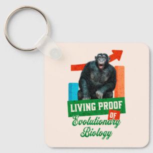 Llavero Humor divertido de biología evolutiva de chimpancé