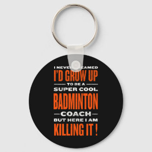 Llavero Humor divertido del jugador de Badminton entrenado