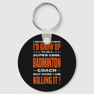 Llavero Humor divertido del jugador de Badminton entrenado