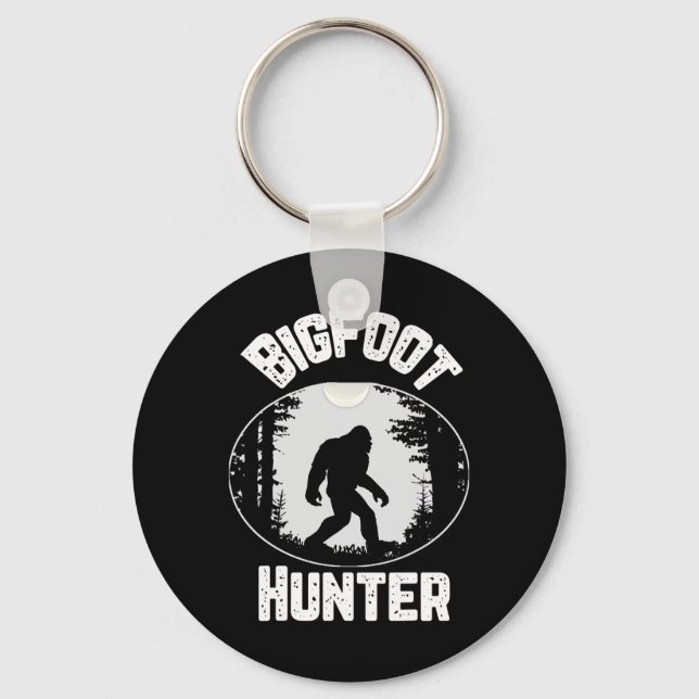 Llavero Humor divertido sobre el pie grande Hunter Sasquat (Anverso)