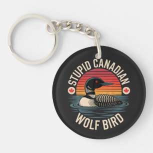 Llavero Humor estúpido de lobo pájaro canadiense somorgujo