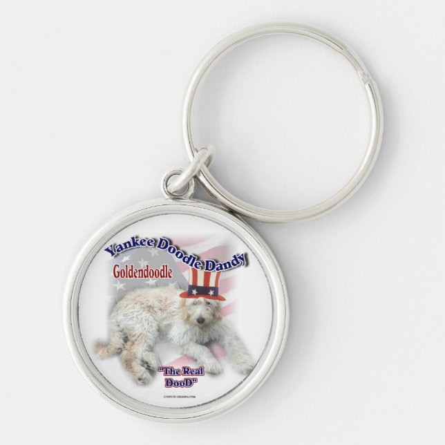 Llavero Humor político de Goldendoodle (Frente)